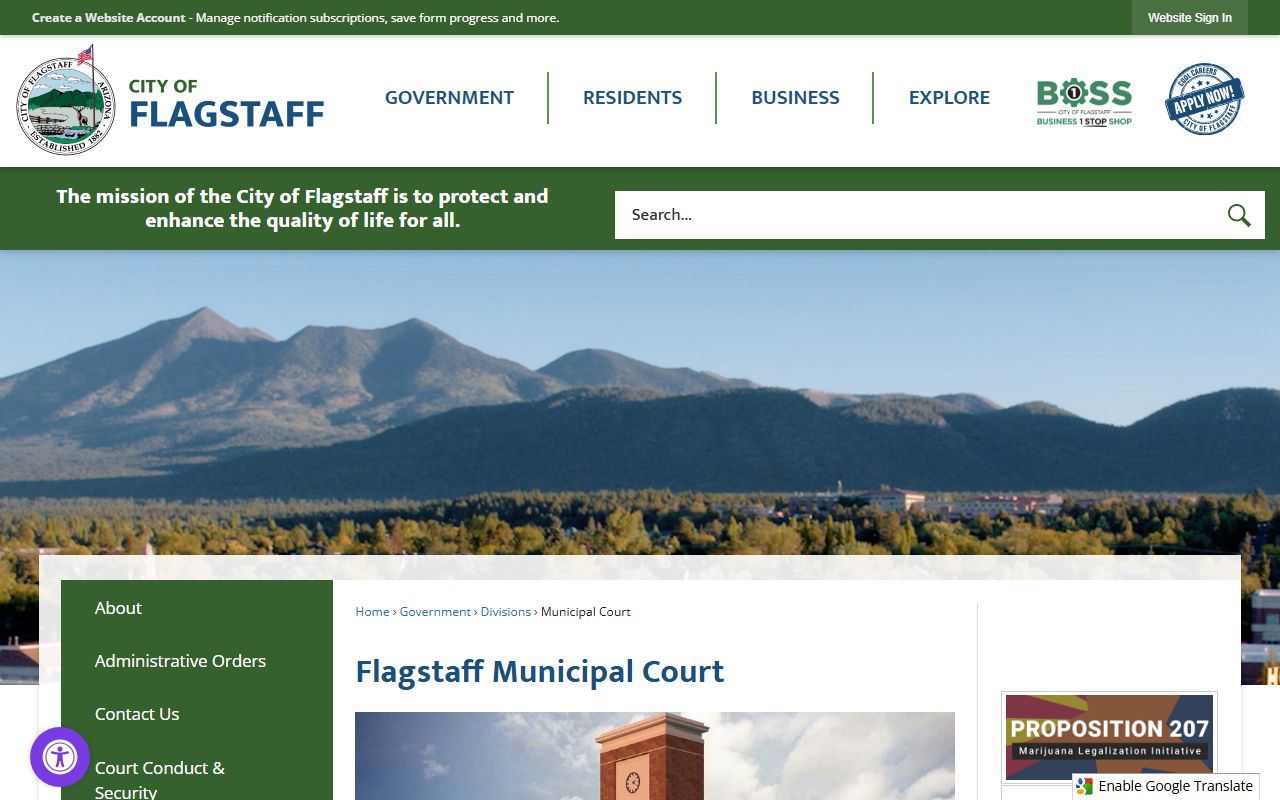Flagstaff Municipal Court information page