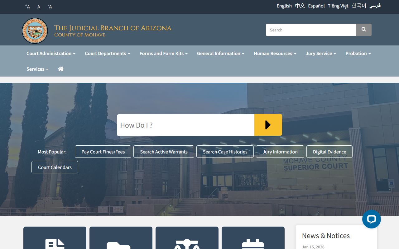 Mohave County Courts main website